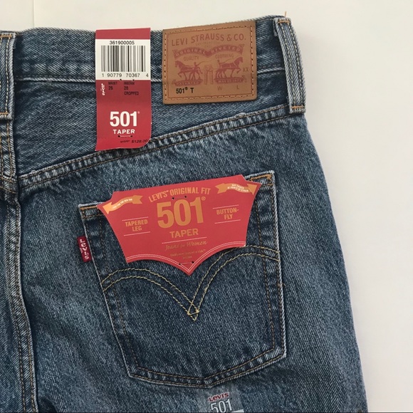 Anthropologie Levi’s 501 Distressed Jeans Floral - Picture 5 of 8